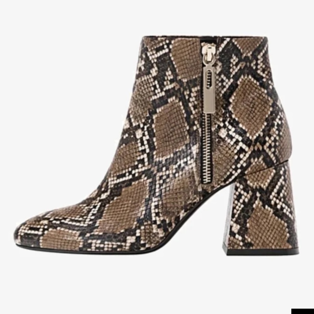 STRADIVARIUS chunky heeled python snake boot - image 2